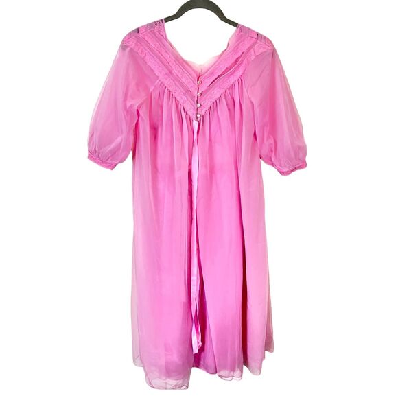 Nighty And Robe Set Vintage 60s Kayser Womens Pink Beautiful Sexy Size 32 S - Picture 3 of 11